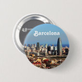 Barcelona-cityscape Ronde Button 5,7 Cm (Voorkant /achterkant)