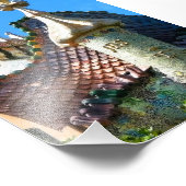 Barcelona, details van de architectuur van Gaudi Foto Afdruk (Hoek)