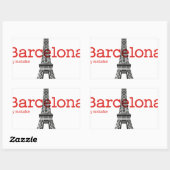 Barcelona-Eiffel by mstake Rechthoekige Sticker (Vel)