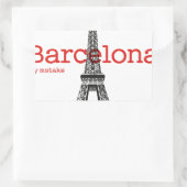 Barcelona-Eiffel by mstake Rechthoekige Sticker (Tas)