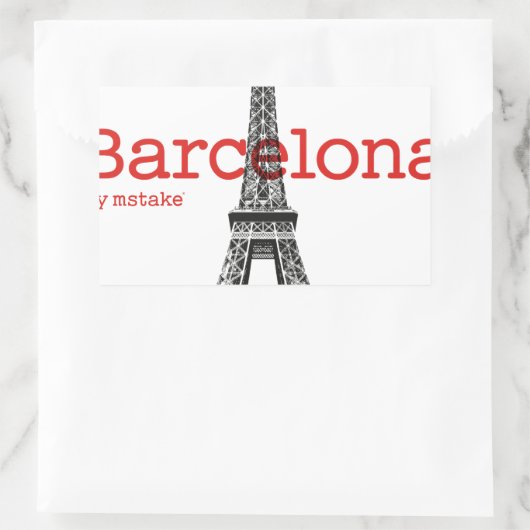 Barcelona-Eiffel by mstake Rechthoekige Sticker (Tas)