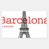 Barcelona-Eiffel by mstake Rechthoekige Sticker (Voorkant)