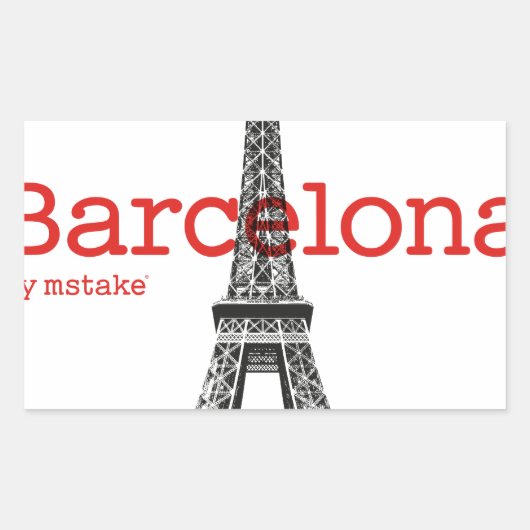 Barcelona-Eiffel by mstake Rechthoekige Sticker (Voorkant)