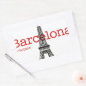Barcelona-Eiffel by mstake Rechthoekige Sticker (Envelop)