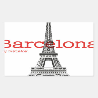 Barcelona-Eiffel by mstake Rechthoekige Sticker