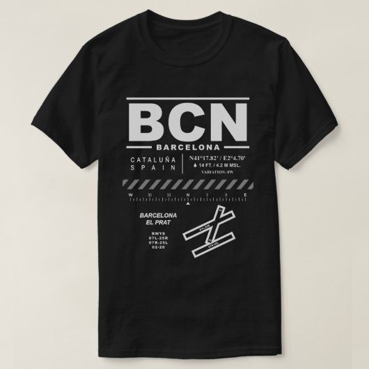 Barcelona - El Prat Airport BCN T-shirt (Design voorkant)