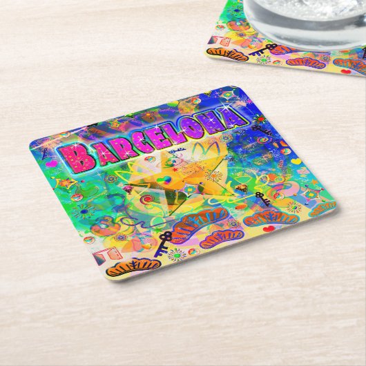 Barcelona Epoch Uur Achterbaan Kartonnen Onderzetters (Schuin)
