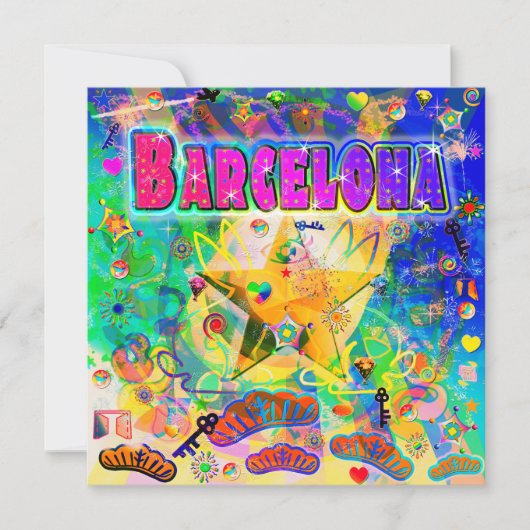 Barcelona Epoch Uur Vakantie Kaart (Voorkant)