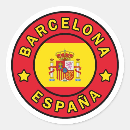 Barcelona España Ronde Sticker (Voorkant)