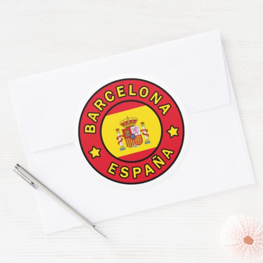 Barcelona España Ronde Sticker (Envelop)