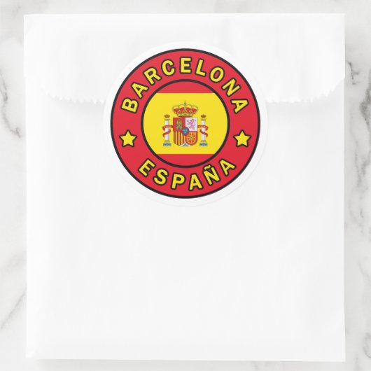 Barcelona España Ronde Sticker (Tas)