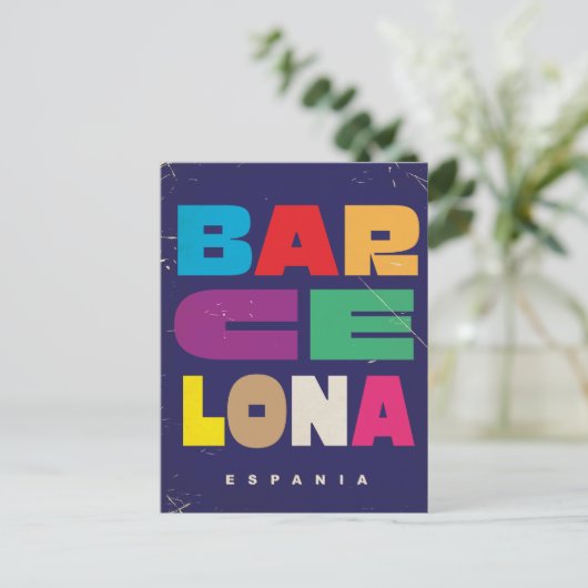 Barcelona Espania Briefkaart (Staand voorkant)