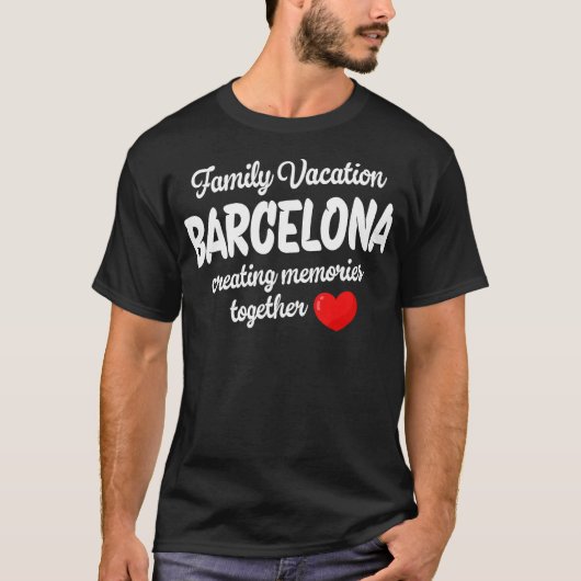 Barcelona Familie Vakantie T-shirt (Voorkant)