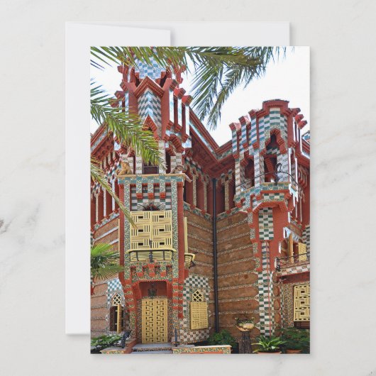 Barcelona. Gaudí. Casa Vicens. Kaart (Voorkant)