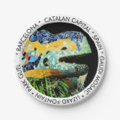 Barcelona, Gaudi - Hagedis, Spanje (feestelijke di Papieren Bordje (Voorkant)