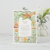 Barcelona Gaudí-Inspired Mosaic Wedding Informatiekaartje (Staand voorkant)