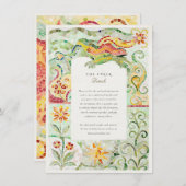 Barcelona Gaudí-Inspired Mosaic Wedding Informatiekaartje (Voorkant / Achterkant)