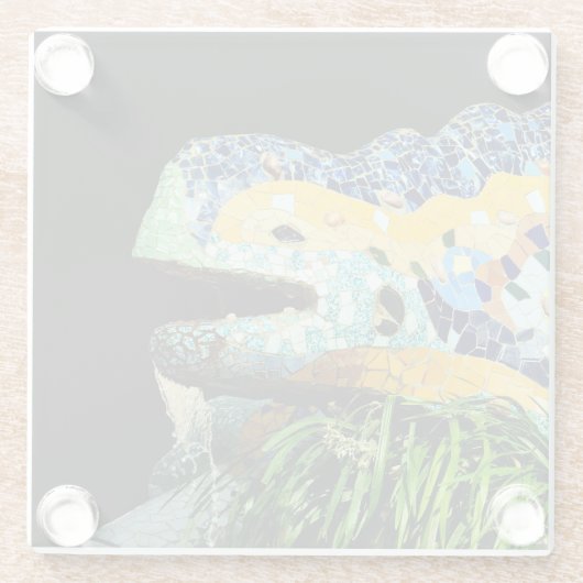 Barcelona, Gaudi - Lizard, Spanje (dinning) Glazen Onderzetter (Achterkant)
