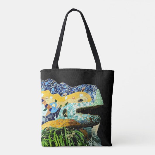 Barcelona, Gaudi - Lizard, Spanje Tote Bag (Achterkant)