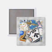 Barcelona Gaudi Mozaïeken Close Up Magneet (Voorkant / Achterkant)