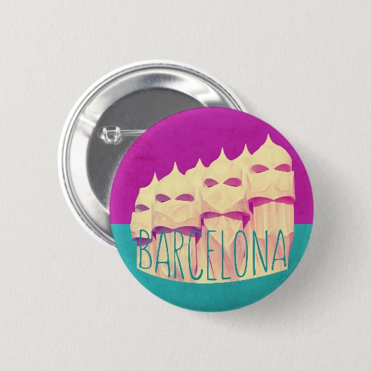 Barcelona Gaudi Paradise Ronde Button 5,7 Cm (Voorkant /achterkant)