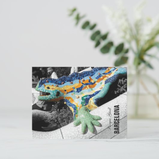 Barcelona Gaudi Park Guell Briefkaart (Staand voorkant)