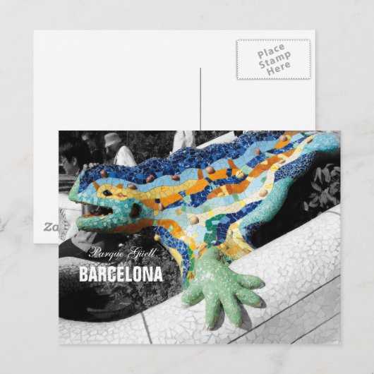 Barcelona Gaudi Park Guell Briefkaart (Voorkant / Achterkant)