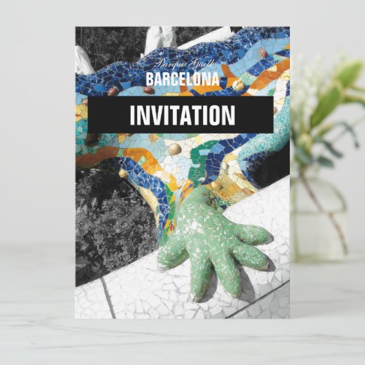 Barcelona Gaudi Park Guell Kaart (Staand voorkant)