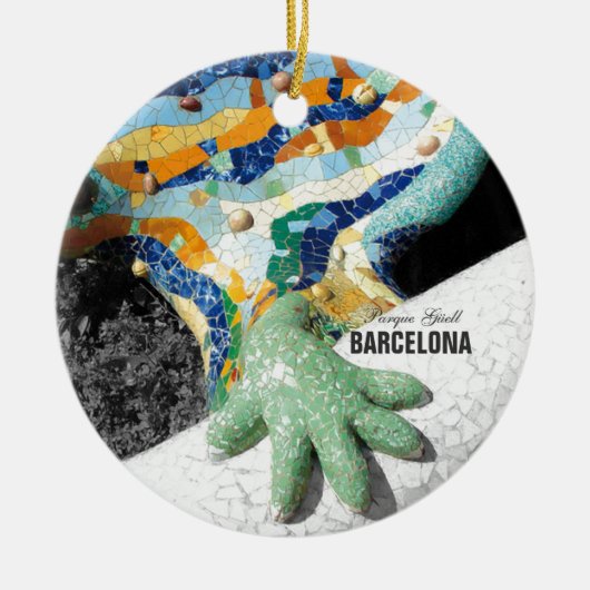 Barcelona Gaudi Park Guell Keramisch Ornament (Voorkant)