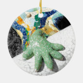 Barcelona Gaudi Park Guell Mosaics - 2 zijden Keramisch Ornament (Achterkant)