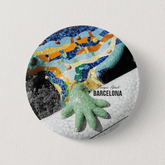 Barcelona Gaudi Park Guell Ronde Button 5,7 Cm (Voorkant)