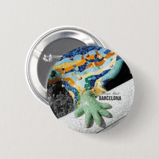 Barcelona Gaudi Park Guell Ronde Button 5,7 Cm (Voorkant /achterkant)