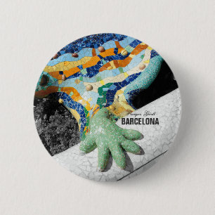 Barcelona Gaudi Park Guell Ronde Button 5,7 Cm