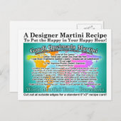 Barcelona Gaudi Queimada World Tour Martini Recept Briefkaart (Voorkant / Achterkant)