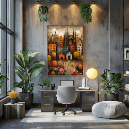 Barcelona: Gaudi's Masterpiece - Whimsical Art Perfect Poster