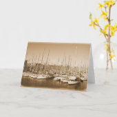 Barcelona Harbour - Spanje - Wenskaart Kaart (Gele Bloem)