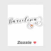Barcelona Heart Flag Sticker (Vel)