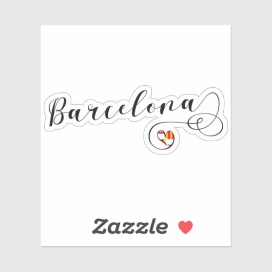 Barcelona Heart Flag Sticker (Vel)