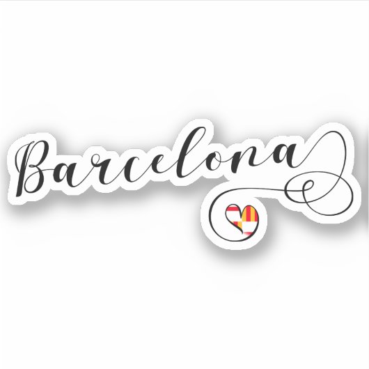 Barcelona Heart Flag Sticker (Voorkant)