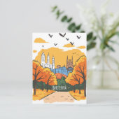 Barcelona herfst reis briefkaart (Staand voorkant)