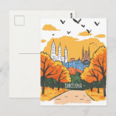 Barcelona herfst reis briefkaart (Voorkant / Achterkant)