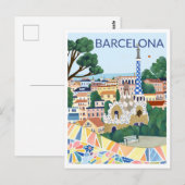Barcelona Illustratie Briefkaart (Voorkant / Achterkant)