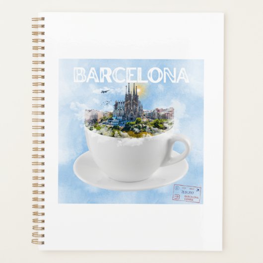 Barcelona in een theekop – Sagrada Familia Skyline Planner (Voorkant)