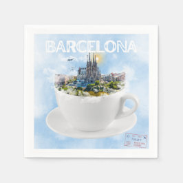 Barcelona in een theekop – Sagrada Familia Skyline Servet