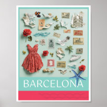 Barcelona in mijn gedachten Poster