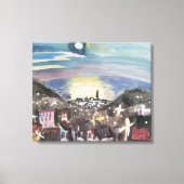 Barcelona in Nacht door Walter Gramatte Canvas Afdruk (Voorkant)