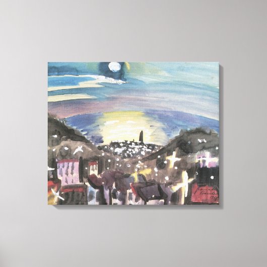 Barcelona in Nacht door Walter Gramatte Canvas Afdruk (Voorkant)