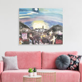 Barcelona in Nacht door Walter Gramatte Canvas Afdruk (Insitu (Woonkamer))