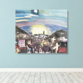 Barcelona in Nacht door Walter Gramatte Canvas Afdruk (Insitu (Houten vloer))