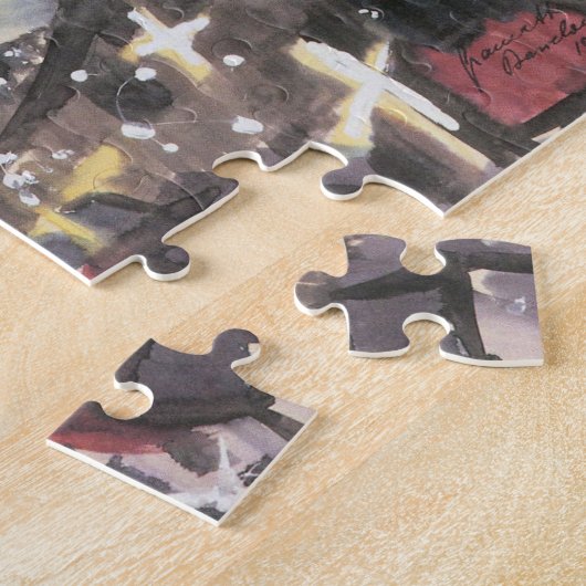 Barcelona in Nacht door Walter Gramatte Legpuzzel (Zijkant)